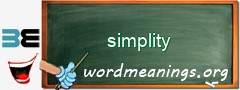 WordMeaning blackboard for simplity